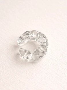 Кафф Лампджой с переплетением, стекло, глянцевый, прозрачный