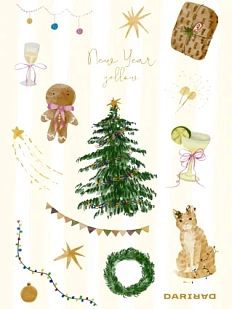 Стикерпак DARI DARI на Новый год «New Year yellow», А5