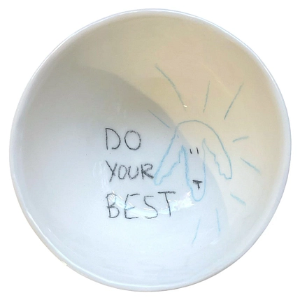 Пиала ручной работы Ладан керамика с надписью «Do your best», полуфарфор, 180 мл, фото 1.