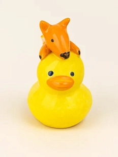 Керамическая фигурка Уточка с лисёнком, 7 см