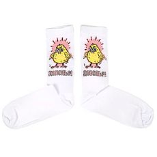 Носки с цыплёнком Barking Store «Доколь?! », р-р 40-45, белые