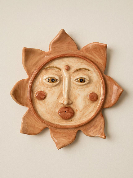 Подставка под благовония «Солнце», бежевая, керамика, фото 1.