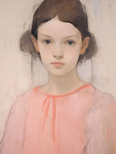 Постер интерьерный «Девочка в розовом», А3