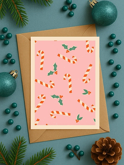 Открытка DARI DARI ретро на Новый год «Леденцы», А6, фото 3.