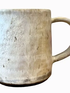 Кружка ручной работы Кимбриа с эффектом кракле, белая, керамика, 350 мл
