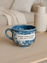 Кружка ручной работы Тата вытворяет/NF ceramics «Кроме любви твоей мне нету моря», бело-синяя, керамика, 600 мл, превью фото 2