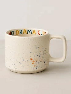 Кружка ручной работы РУКИ В ГЛИНЕ «No drama club», керамика, 350 мл