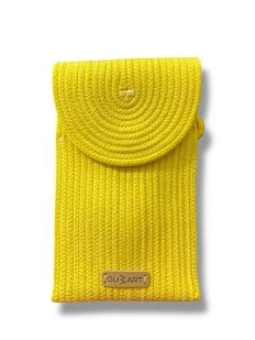 Сумка для телефона с клапаном, жёлтая