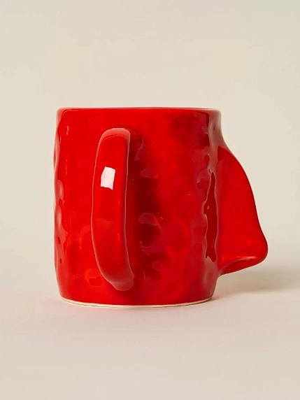 Кружка ручной работы Тата вытворяет/NF ceramics «Нос», красная, 400 мл, фото 2.