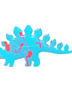 Брошь ручной работы «Стегозавр», голубая, дерево