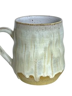 Кружка ручной работы волнистая, белая, керамика, 350 мл