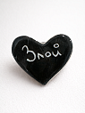 Брошь ручной работы Elizabeth Madar сердечко «Злой», чёрный, керамика, превью фото 1