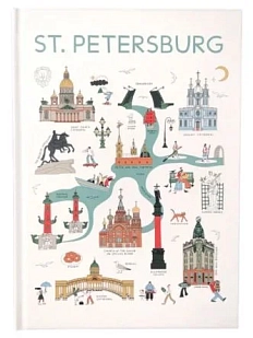 Блокнот «Туристическая карта Петербурга», А5, белый
