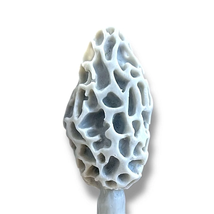 Свеча «Гриб Сморчок» серого цвета, фото 2.