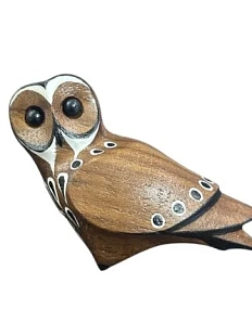 Брошь «Неясыть сова», дерево