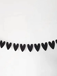 Гирлянда Адастра «Сердечки», черная, картон, 240 г/м²