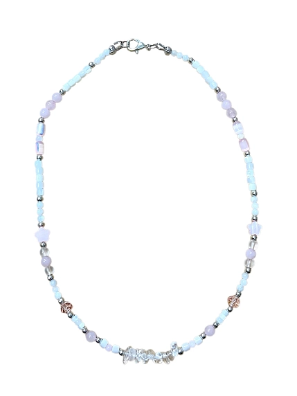 Чокер ручной работы Идеальное совпадение «Леденцовый цветочек», перламутр, фото 2.