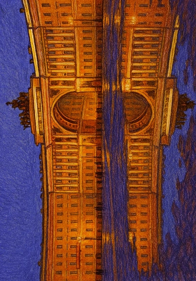 Картхолдер двойной DARI DARI «Ночная Дворцовая площадь», экокожа, фото 1.