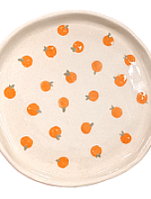 Тарелка ручной работы с росписью «Мандаринки», керамика, 20 см