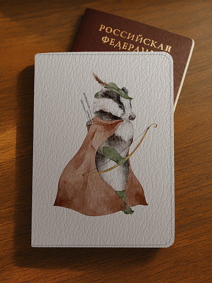 Обложка на паспорт «Барсук», художник Филипович Наталья, фото 3.