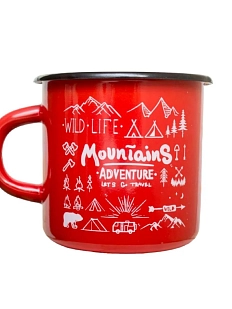 Эмалированная кружка Магтрэп «Mountains», красная, 400 мл