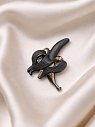 Брошь ручной работы Bulygin «Банан», фарфор, чёрно-серебристая, превью фото 6