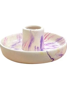 Подсвечник круглый, фиолетово-розовый