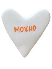Брошь ручной работы Сердце с надписью «Можно», белая, полимерная глина