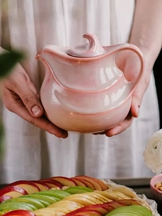 Заварочный чайник ручной работы Цветок Фригг VELES «Рассвет над Имладрис», фарфор, 700 мл