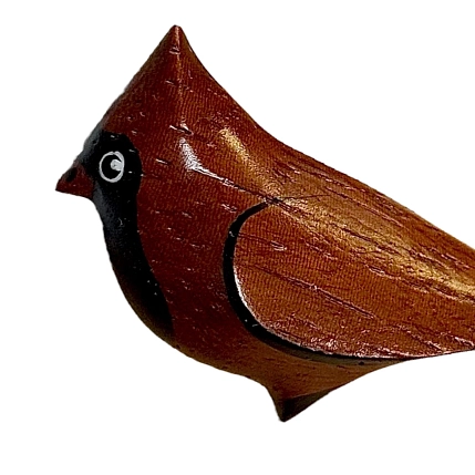 Брошь «Красный кардинал», дерево, фото 3.