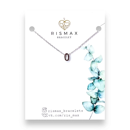 Подвеска ручной работы РисМакс на цепочке с буквой O, нержавеющая сталь, фото 1.