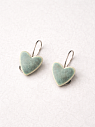 Серьги Сердечки, керамика, бледно-зелёные, превью фото 2
