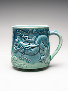 Кружка ручной работы «Дракон», фарфор, 430 мл