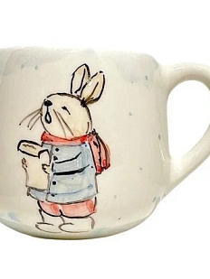 Кружка ручной работы Зайка, керамика, 300 мл