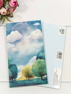 Конверт подарочный «Пейзаж №1», голубой