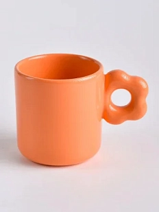 Кружка ручной работы ОХ! керамика «Цвет-ок», оранжевая, керамика, 350 мл