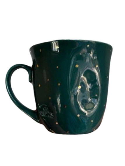 Кружка ручной работы NF ceramics «Oty***s' от себя», темно-зеленая, мятая, керамика, 400 мл, фото 2.