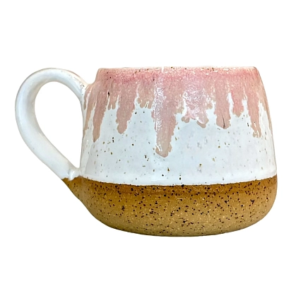 Кружка ручной работы «Изморось», розовая, керамика, 300 мл, фото 2.