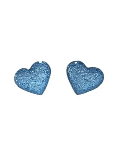 Серёжки-гвоздики Сердечки, дерево, серебристые