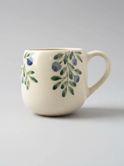 Кружка ручной работы Верба керамика «Черника», круглая, керамика, 250 мл, фото 1.