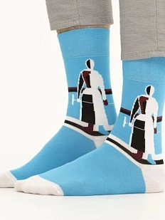 Носки «Женщина с граблями», р-р 42-46, голубые