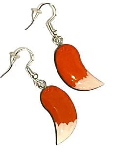 Серьги «Лисий хвостик», дерево