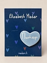 Брошь ручной работы Elizabeth Madar сердечко «Питер», голубая, керамика, превью фото 1