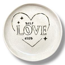 Тарелка ручной работы «Self-love club», керамика, 14 см