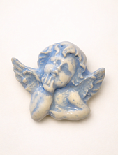 Брошь ручной работы Elizabeth Madar Ангел, голубая, керамика