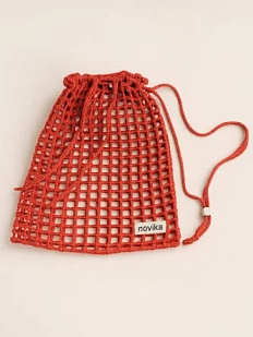 Барсетка вязаная ручной работы, красная