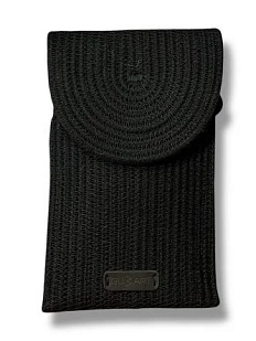 Сумка для телефона с клапаном, чёрная