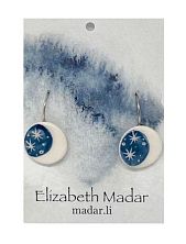 Серьги Elizabeth Madar Месяц, керамика, тёмно-синие