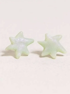 Серёжки-гвоздики Радость Рядом «Звёздочки», перламутровые, полимерная глина, белые