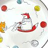 Тарелка ручной работы с бортиком Лис с вязанием, белая, 21 см, превью фото 2